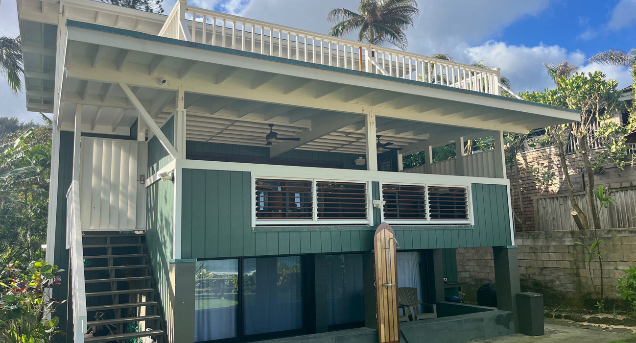 Aloha House oceanfront vacation rentals, North Shore Oahu - Mana Properties Hawaii