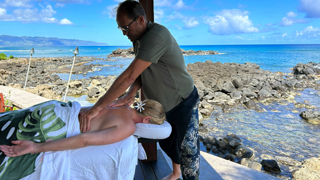 In house services - message on the beach